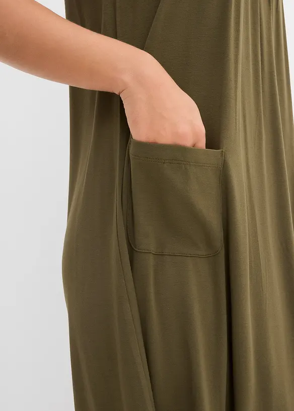 Kort jerseykl&auml;nning av mjuk viskos, bonprix