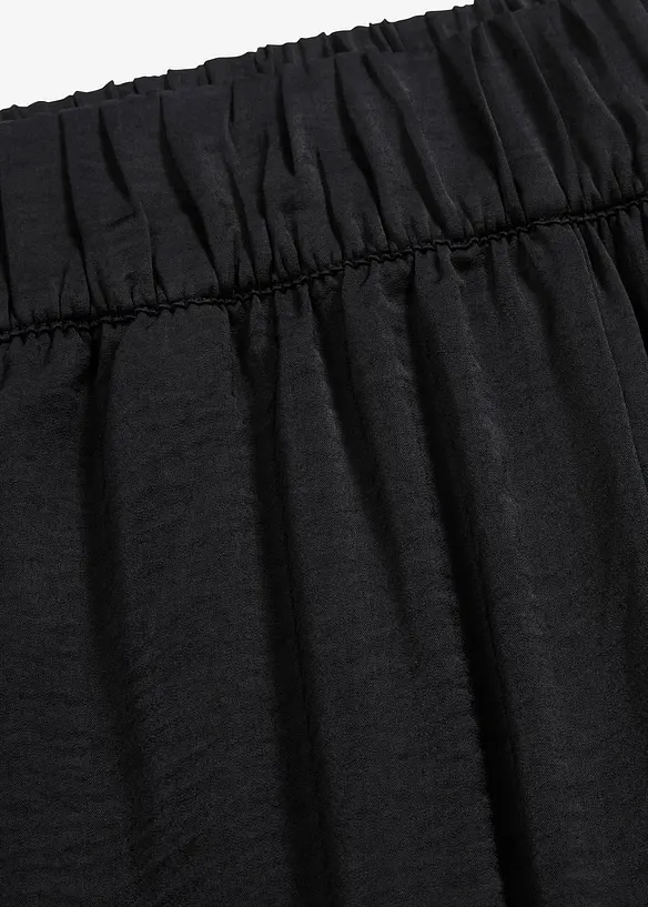 L&auml;tt, b&ouml;ljande palazzobyxa i l&aring;ng modell med h&ouml;g midja och bekv&auml;m linning, bonprix