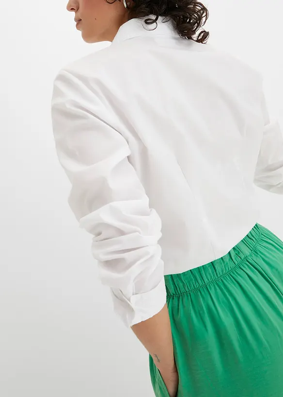 L&auml;tt, b&ouml;ljande palazzobyxa i l&aring;ng modell med h&ouml;g midja och bekv&auml;m linning, bonprix