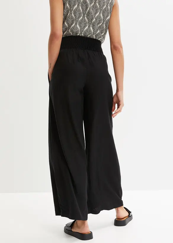 Marlenebyxa i luftig linnemix, bonprix