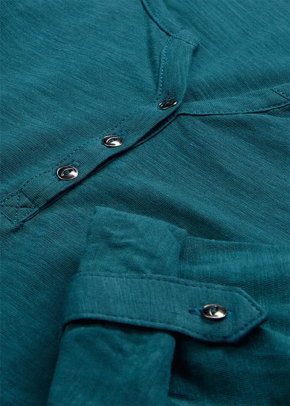 L&aring;ng&auml;rmad bomullstopp med knappsl&aring;, bonprix