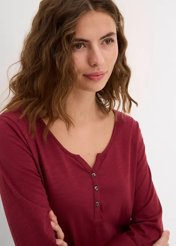 L&aring;ng&auml;rmad bomullstopp med knappsl&aring;, bonprix