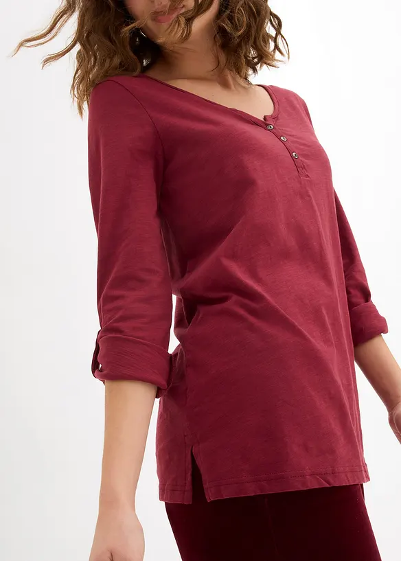 L&aring;ng&auml;rmad bomullstopp med knappsl&aring;, bonprix