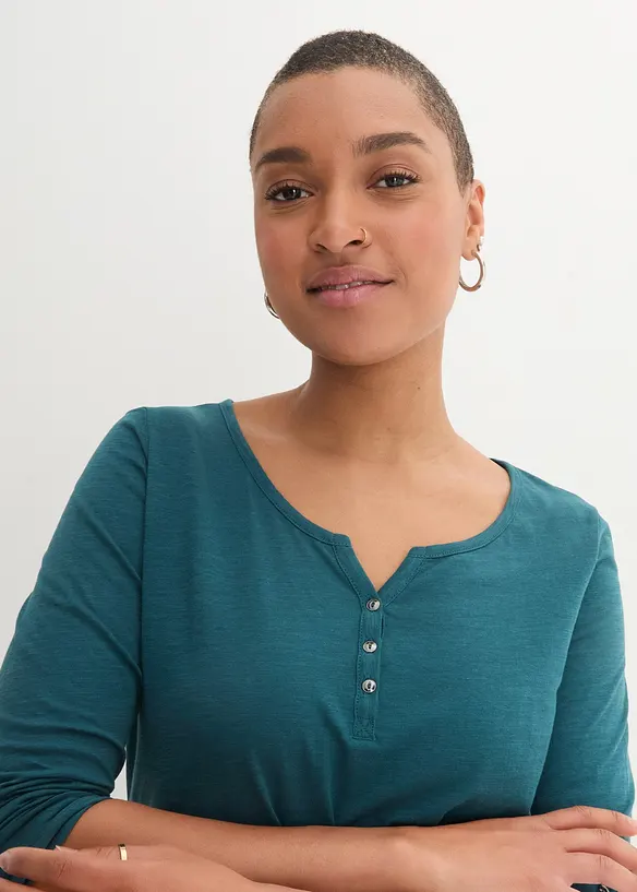 L&aring;ng&auml;rmad bomullstopp med knappsl&aring;, bonprix