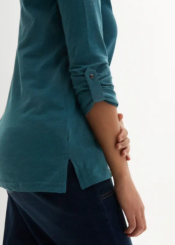 L&aring;ng&auml;rmad bomullstopp med knappsl&aring;, bonprix