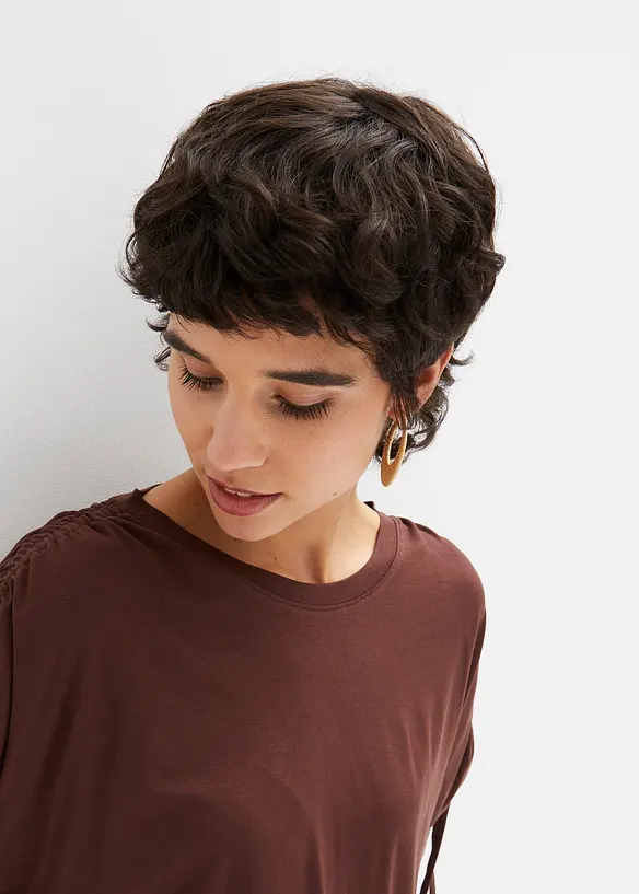 Viskostopp med rynkade &auml;rmslut, bonprix