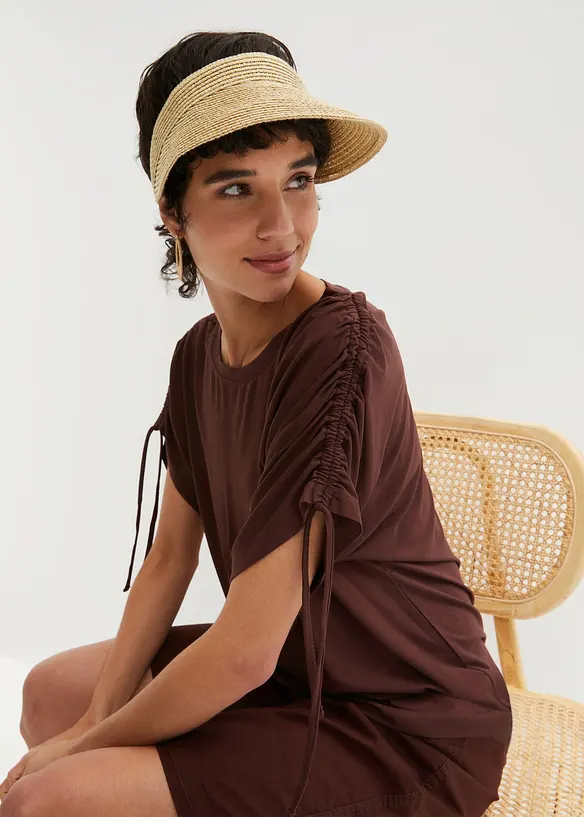 Viskostopp med rynkade &auml;rmslut, bonprix