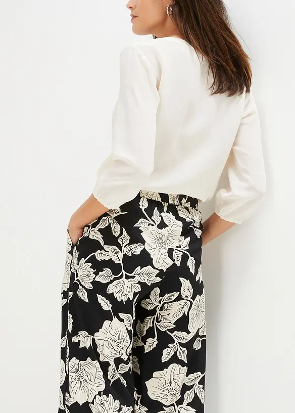 M&ouml;nstrad palazzobyxa i viskos, bonprix