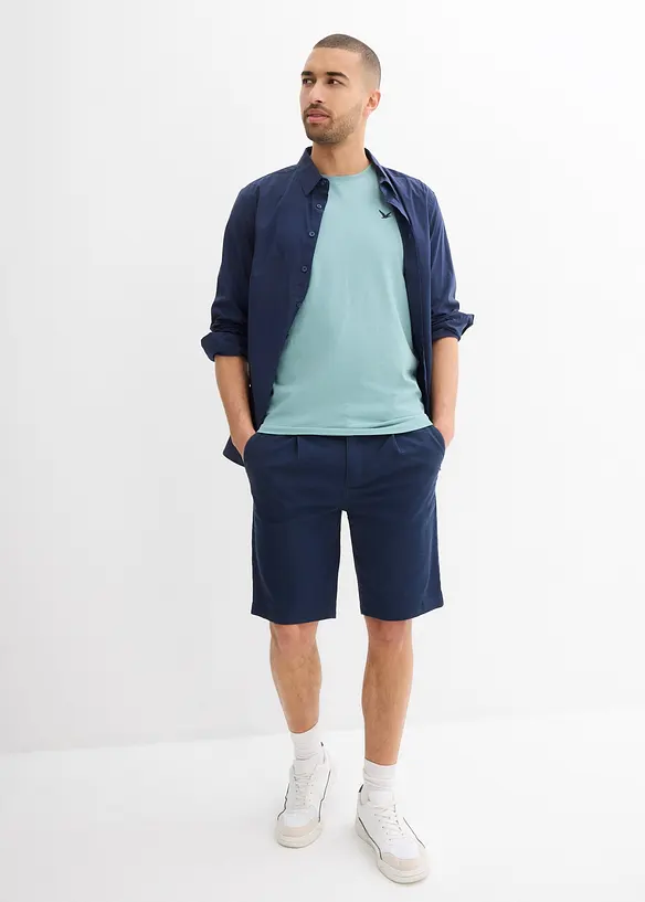 Linne med broderi, ekologisk bomull (2-pack), bonprix