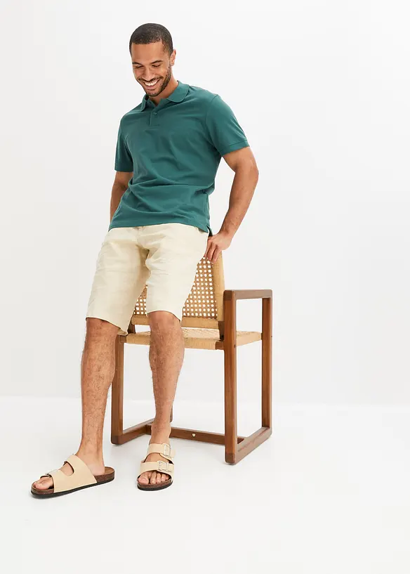 Kort&auml;rmad pik&eacute;tr&ouml;ja i bomull, bonprix