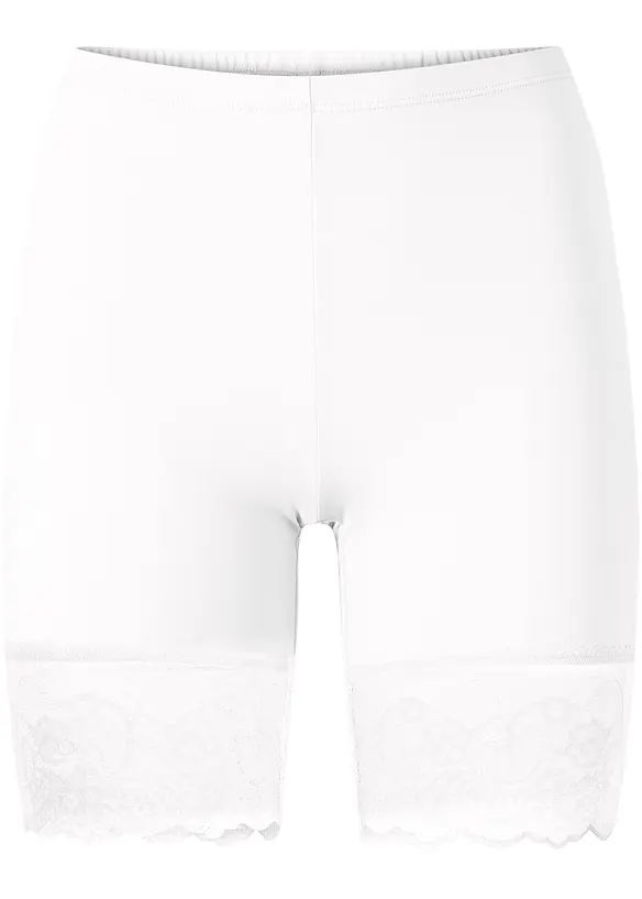 Cykelbyxa i svalkande polyamid och "anti skav"-ben i spets, bonprix