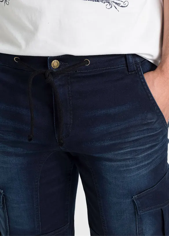 Jeansshorts i trik&aring;, Regular Fit, bonprix