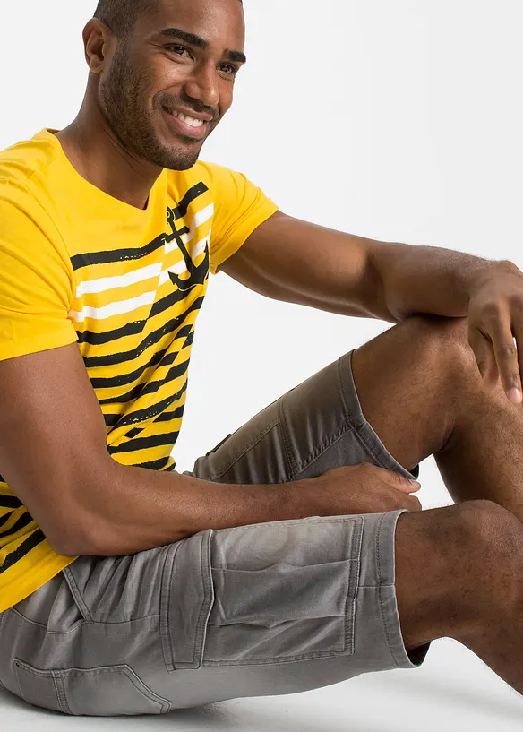 Jeansshorts i trik&aring;, Regular Fit, bonprix