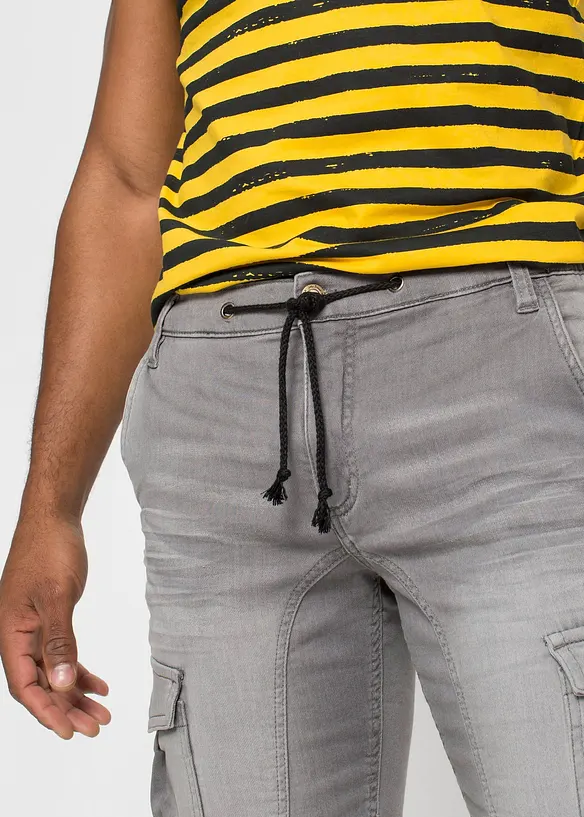 Jeansshorts i trik&aring;, Regular Fit, bonprix