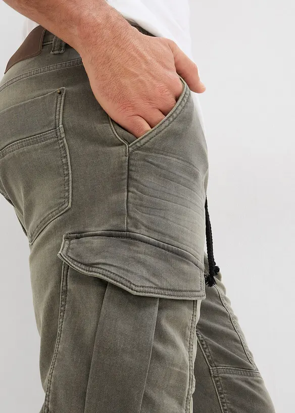 Jeansshorts i trik&aring;, Regular Fit, bonprix