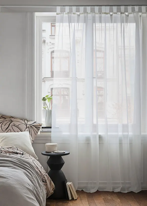 Gardin av l&auml;tt voile (2-pack), bonprix