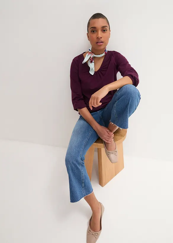 L&aring;ng&auml;rmad bomullstopp med res&aring;r, bonprix