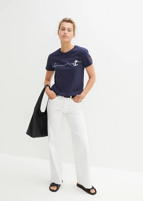 T-shirt med broderi, bonprix