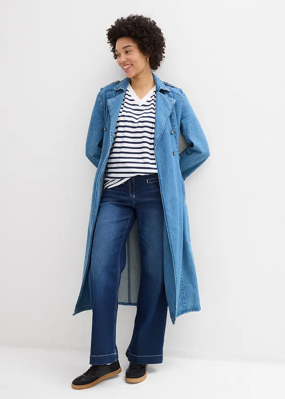 Vid l&aring;ng topp med V-ringning (5-pack), kort&auml;rmad, bonprix