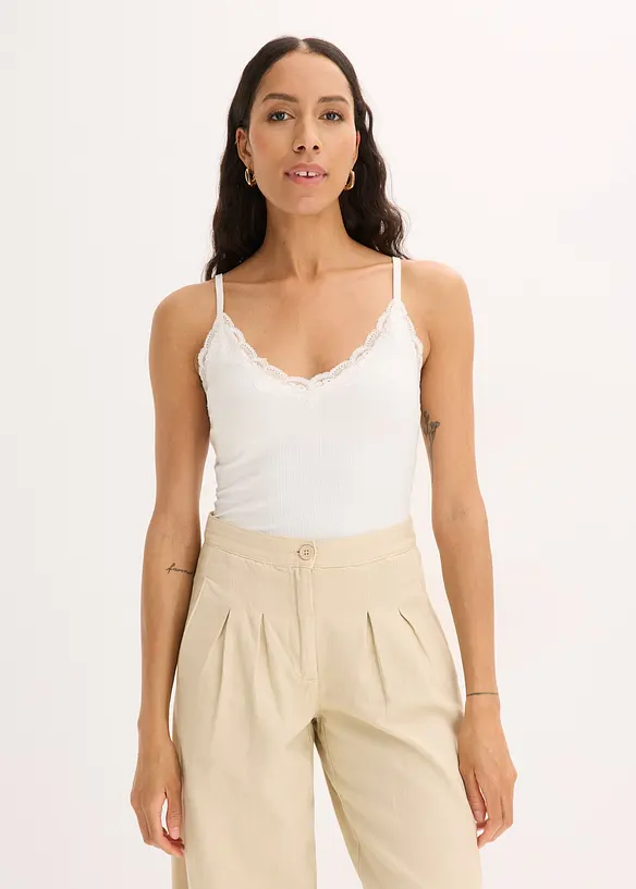 Ribbstickat linne i mjuk viskosmix (2-pack), bonprix