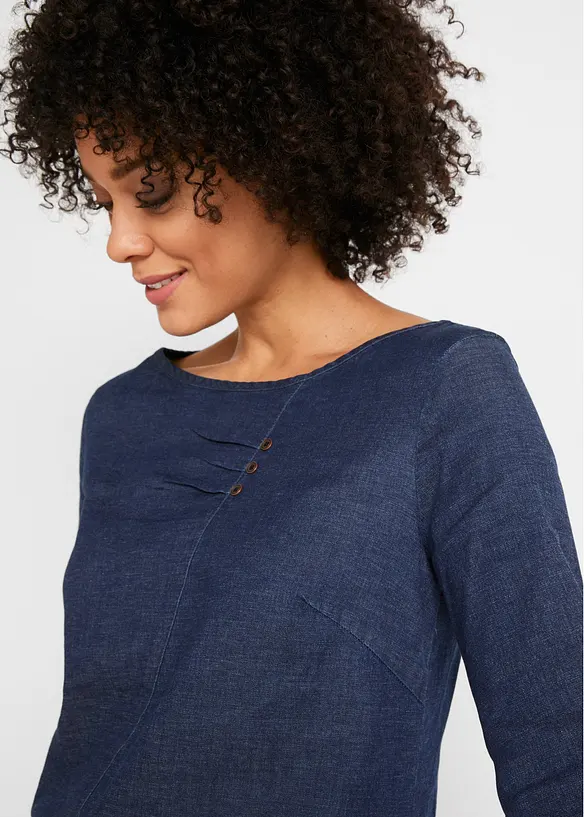 Stretchig jeanskl&auml;nning, bonprix