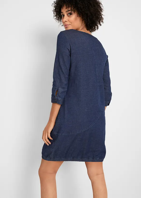 Stretchig jeanskl&auml;nning, bonprix