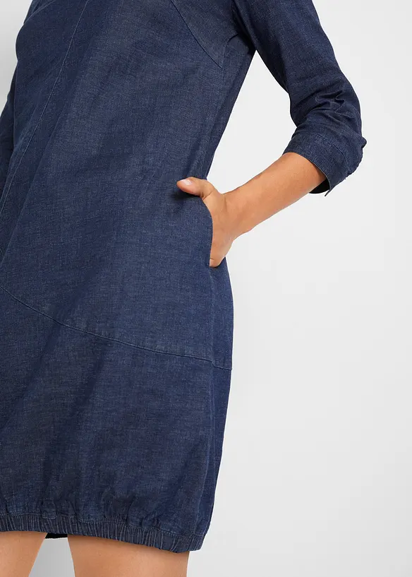 Stretchig jeanskl&auml;nning, bonprix