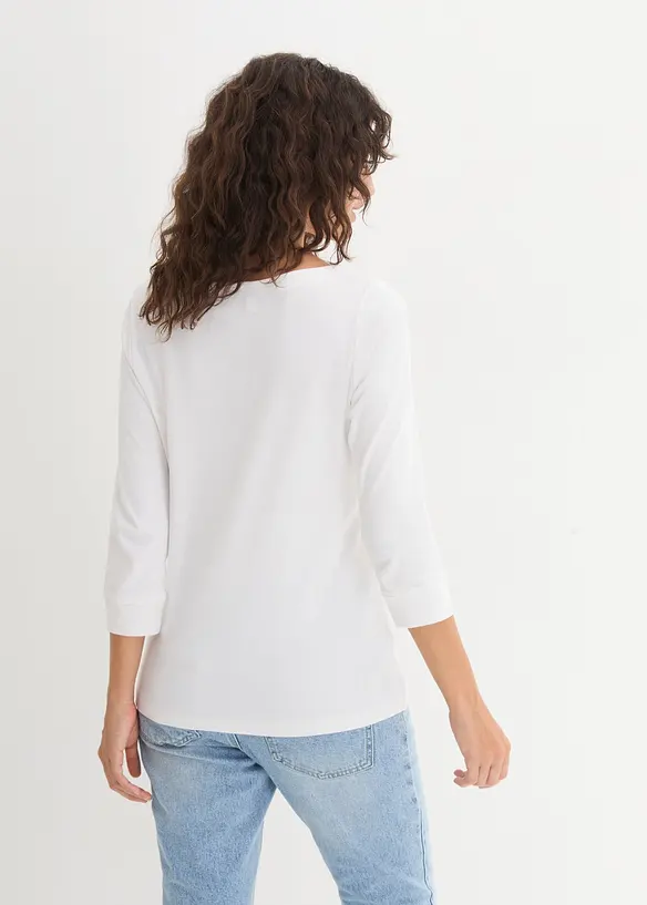 L&aring;ng&auml;rmad topp i ren ekologisk bomull, bonprix