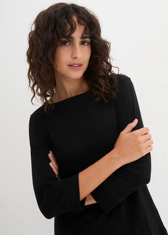 L&aring;ng&auml;rmad topp i ren ekologisk bomull, bonprix