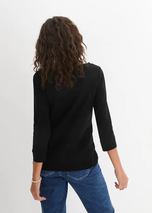 L&aring;ng&auml;rmad topp i ren ekologisk bomull, bonprix