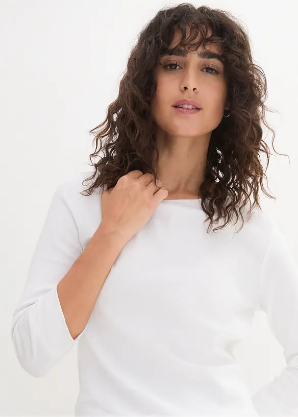 L&aring;ng&auml;rmad topp i ren ekologisk bomull, bonprix