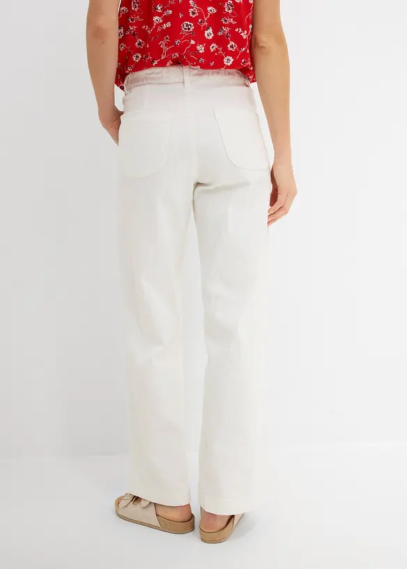 Wide Leg Jeans High Waist, med bekv&auml;m midja, bonprix