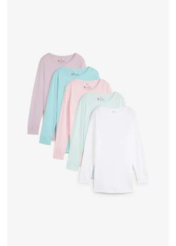 L&aring;ng topp med rund halsringning (5-pack), bonprix