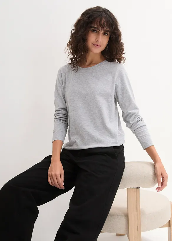 L&aring;ng topp med rund halsringning (5-pack), bonprix