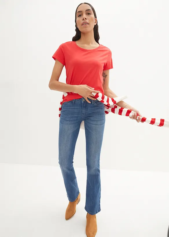 Stretch Bootcut Jeans Mid Waist, bonprix