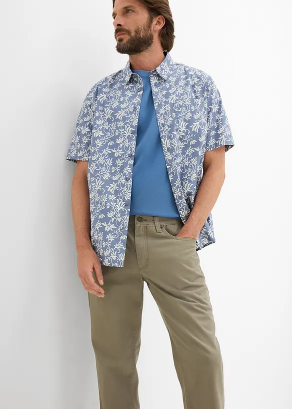 Byxa i twill av bomull, Regular Fit, Straight, bonprix