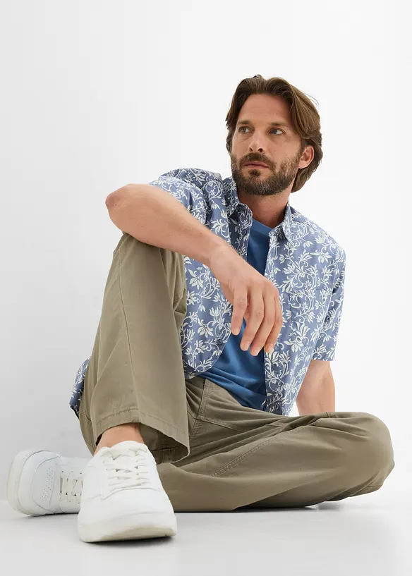 Byxa i twill av bomull, Regular Fit, Straight, bonprix