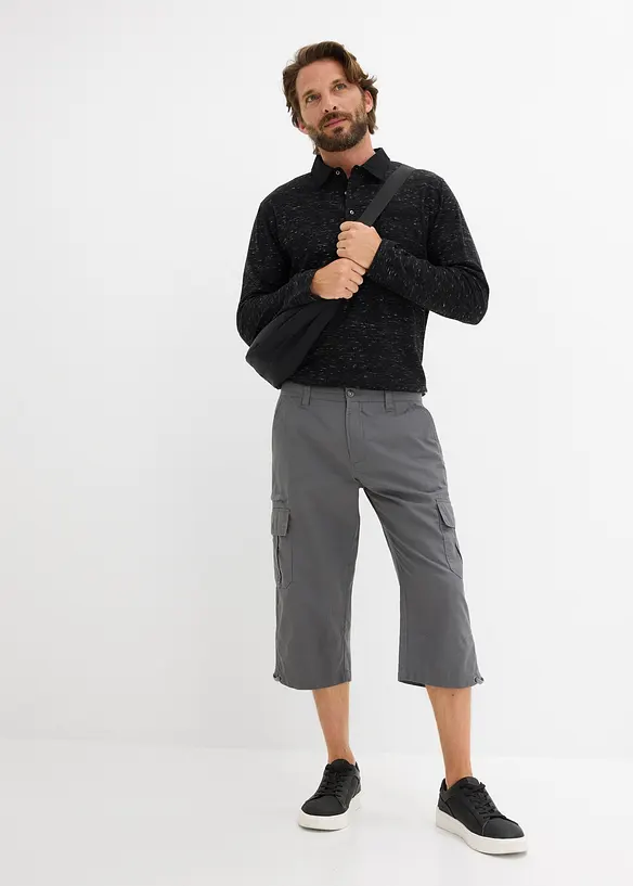 L&aring;nga cargoshorts av ren bomull, normal passform, bonprix