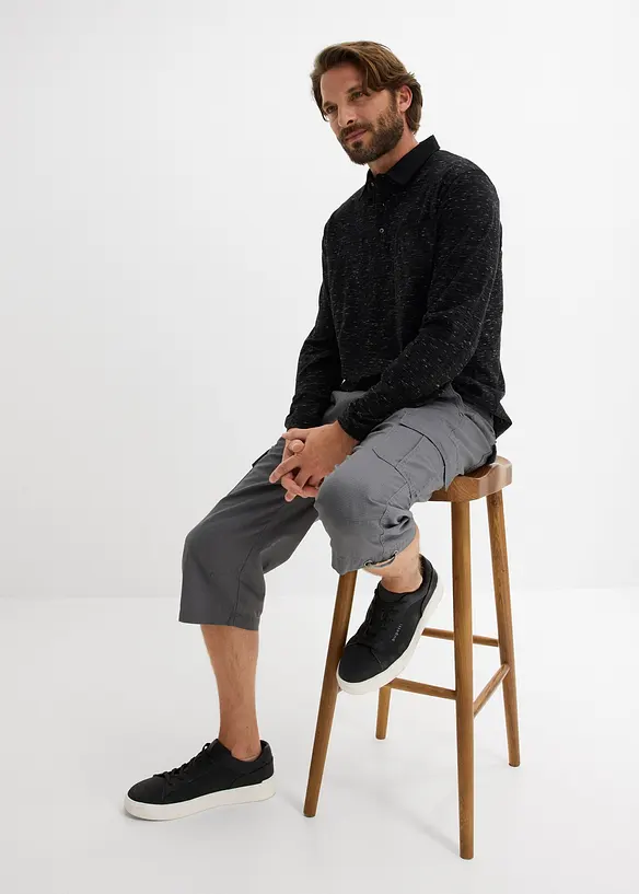 L&aring;nga cargoshorts av ren bomull, normal passform, bonprix