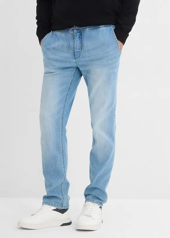Tunna dra p&aring;-jeans med res&aring;rmidja, Regular Fit, Straight,, bonprix