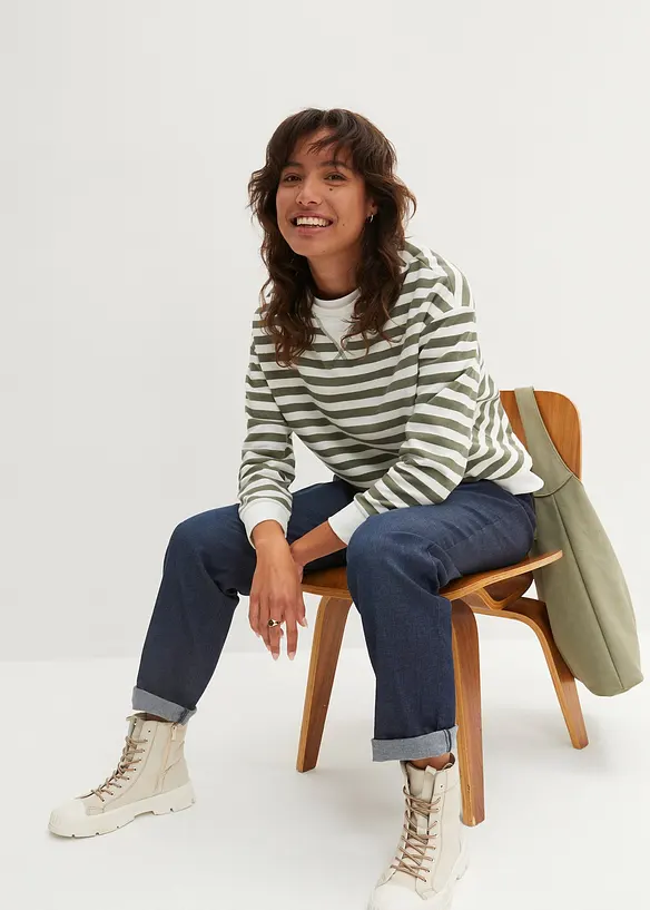 Dra p&aring;-jeans med raka ben, bonprix