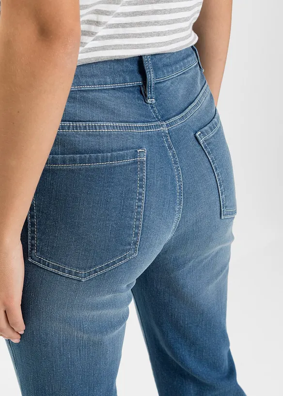Bootcut Jeans Mid Waist, ekologisk bomull, bonprix