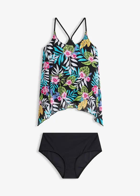 Tankini med m&ouml;nstrat n&auml;tmaterial (2 delar), bonprix