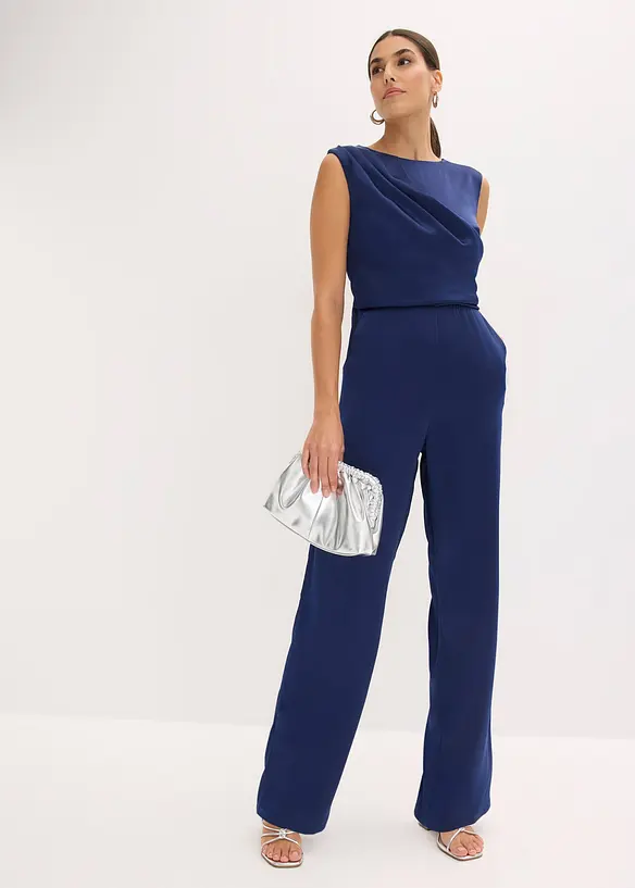 Jumpsuit i glansig satin, bonprix