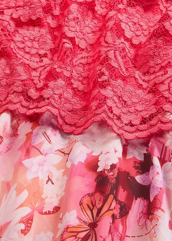 Chiffongkl&auml;nning med spets, bonprix