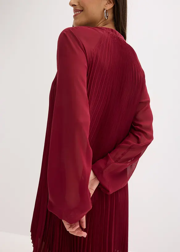 Minikl&auml;nning av tunn chiffong med pliss&eacute;ringar, bonprix