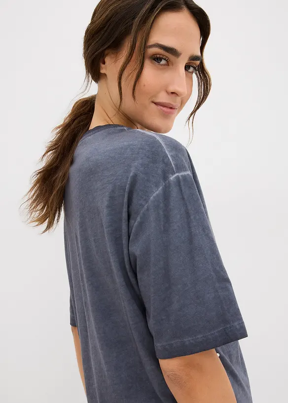 T-shirt i bomull med glitterstenar, bonprix