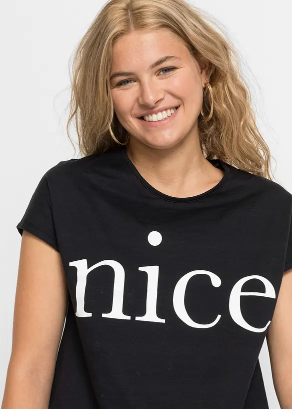 T-shirt med tryck i ren bomull, bonprix