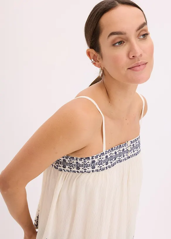 Linne med broderi, bonprix