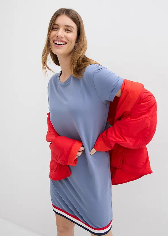 Jerseykl&auml;nning i mjuk viskosmix, bonprix